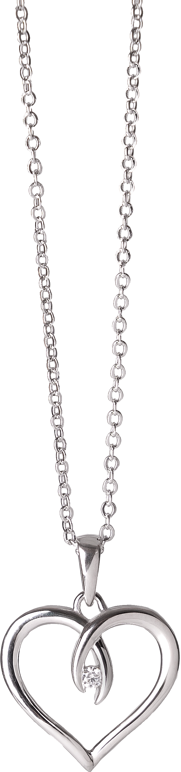 COLLIER COEUR MIXTE ET ZIRCONS/ ARGENT STERLING 925